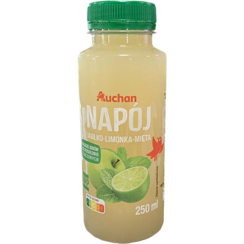Napój o smaku jabłko limonka mięta Auchan 250 ml