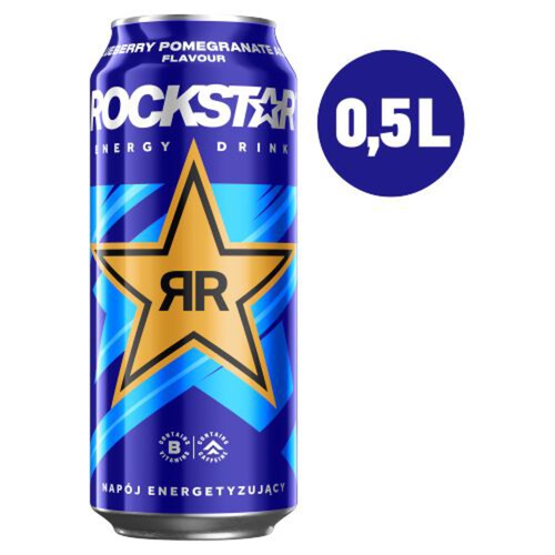 Napój energetyczny z elektrolitami o smaku jagód i granatu Rockstar 500 ml