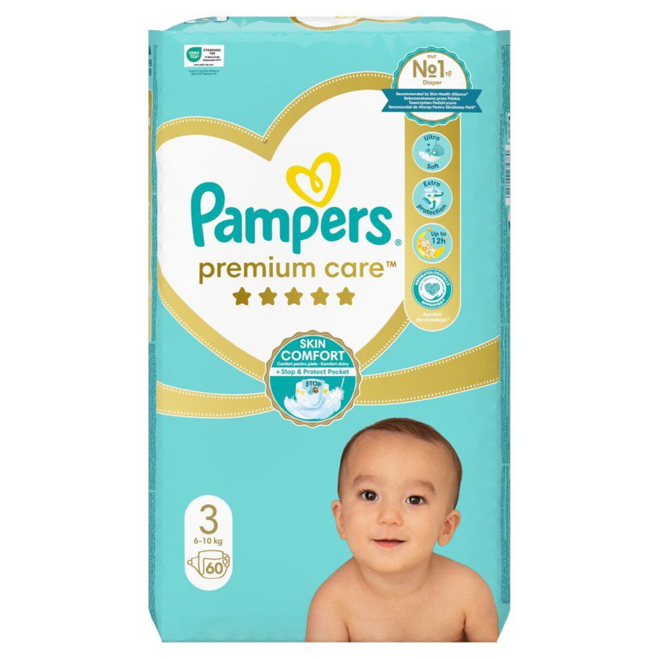 Pieluchy Premium Care  (6-10 kg) Pampers 60 sztuk