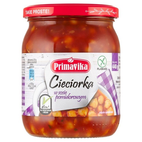 Cieciorka w sosie pomidorowym Primavika 440 g