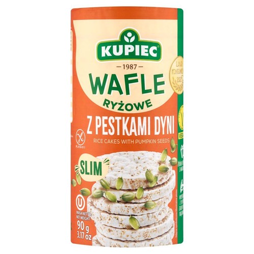 Wafle ryżowe z pestkami dyni bezglutenowe Kupiec 90 g