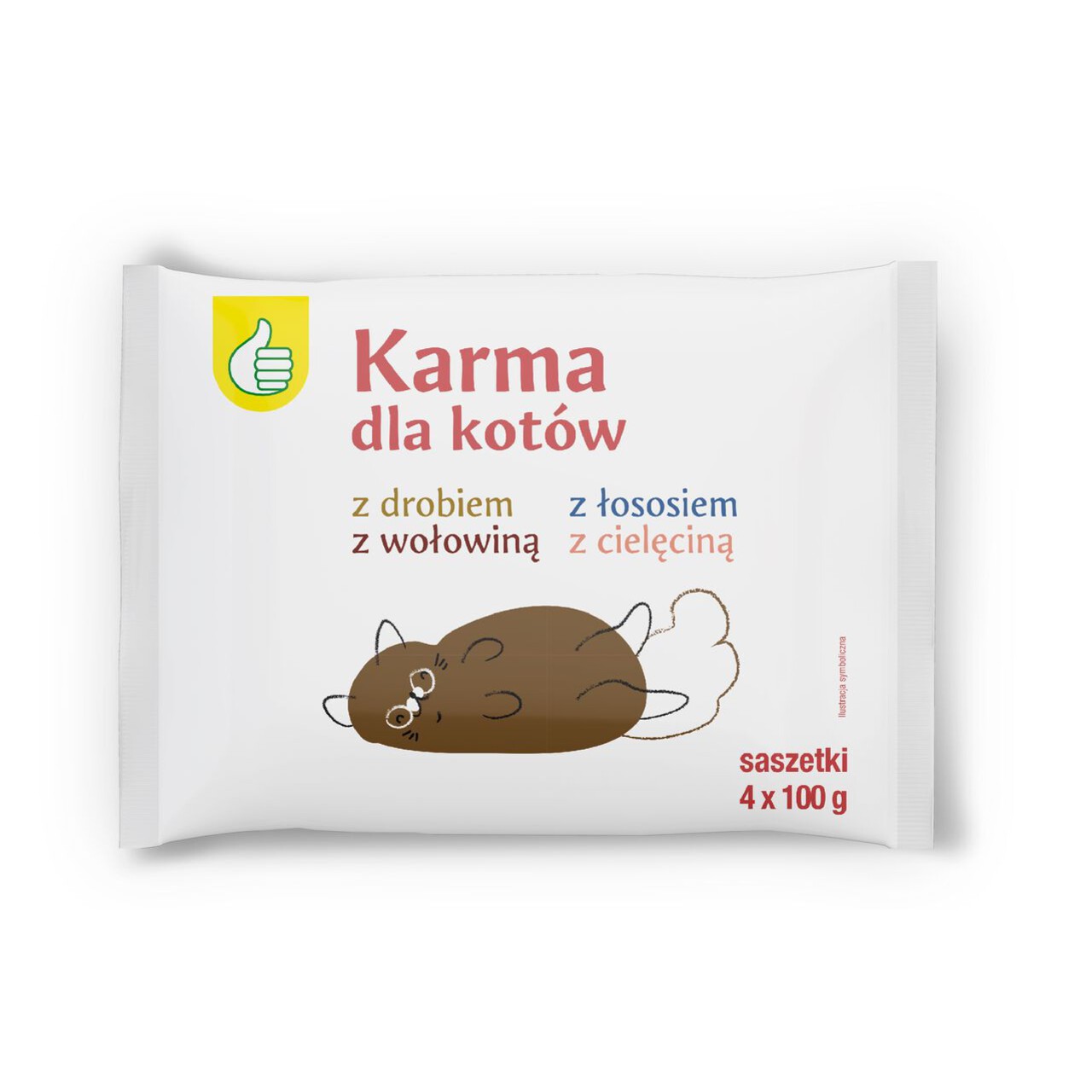 Karma mokra dla kotów mix smaków Auchan 4 x 100 g