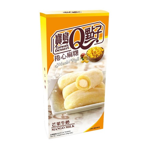 Ciasteczka ryżowe o smaku mango Mochi Roll   Q Brand 150 g