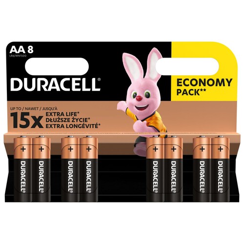 Baterie alkaliczne AA (R6) Duracell 8 sztuk