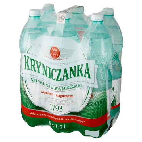 Woda mineralna wapniowo magnezowa niegazowana Kryniczanka 6 x 1,5 l 