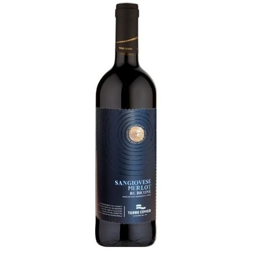 Wino włoskie czerwone wytrawne IGT Rubicone Merlot Sangiovese alk. 11,5% obj. Terre Cevico 750 ml