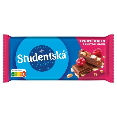Czekolada mleczna z orzeszkami i malinami Studentská 170 g