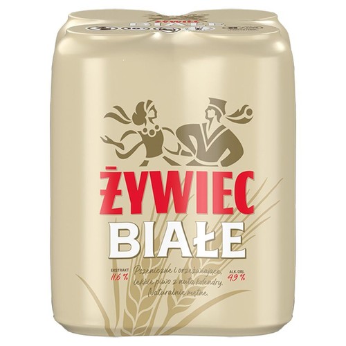 Piwo pszeniczne Białe alk. 4,9% obj.  Żywiec 4 x 500 ml