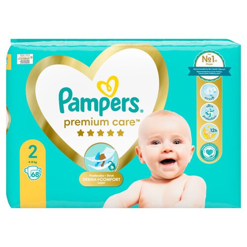 Pieluchy Premium Care 2 waga 4-8 kg jednorazowe Pampers 68 sztuk