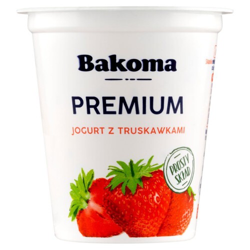 Premium Jogurt z truskawkami Bakoma 140 g