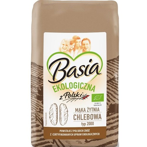 Ekologiczna Mąka żytnia typ 2000   Basia  900 g.