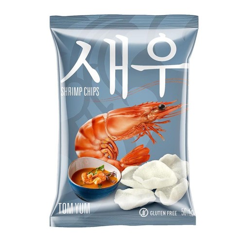Chipsy krewetkowe o smaku Tom Yum bezglutenowe SHRIPS 50 g