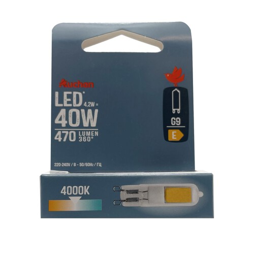 Żarówka LED G9 40W światło białe Auchan 1 sztuka