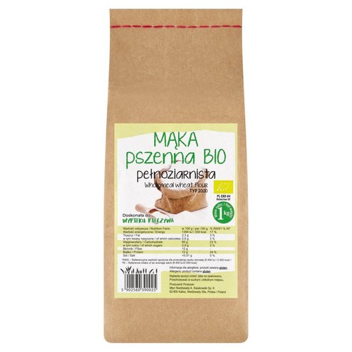 BIO Mąka pszenna pełnoziarnista Młyn Niedźwiady 1 kg