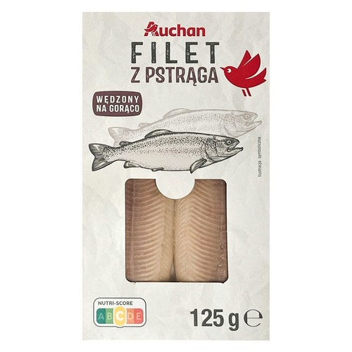 Filety z pstrąga wędzony na gorąco  Auchan 125 g