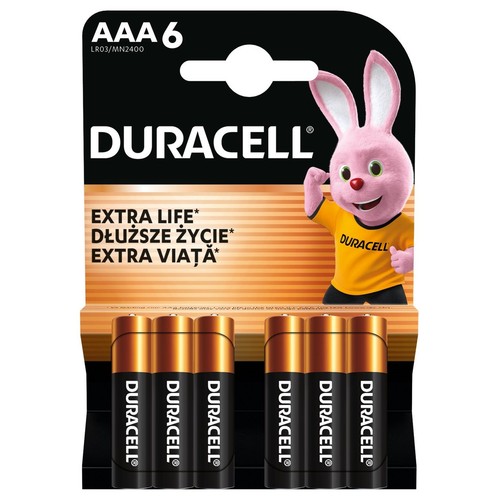 Baterie alkaiczne Basic AAA Duracell 6 sztuk