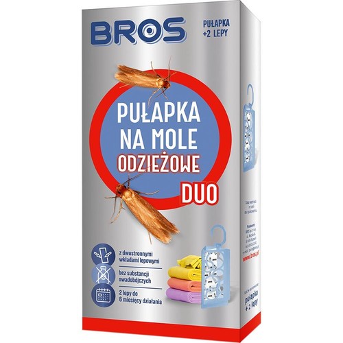 Pułapka na mole odzieżowe DUO + 2 wkłady BROS zestaw