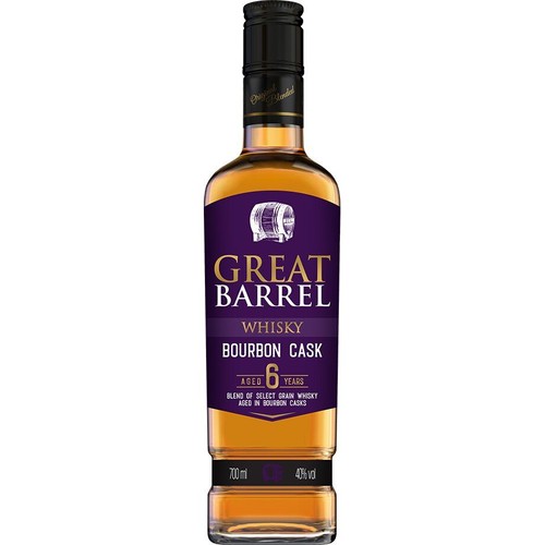 Whisky blended 6YO alk. 40,0% obj. Great Barrel 700 ml