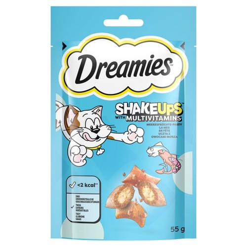 Przysmak dla kotów z krewetkami, łososiem i tuńczykiem   Dreamies 55 g
