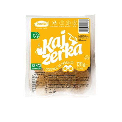 Bułki kajzerki 2 szt. Bezglutenowe Incola 2 x 60 g