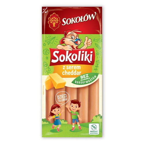 Parówki z serem cheddar Sokołów 130 g