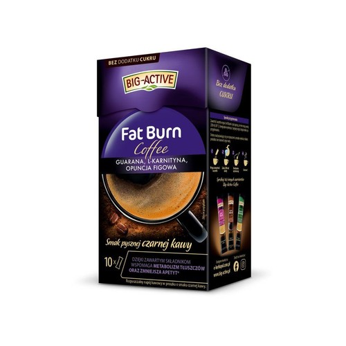 Napój kawowy Fat Burn o smaku czarnej kawy Big-Active 10 x 10 g