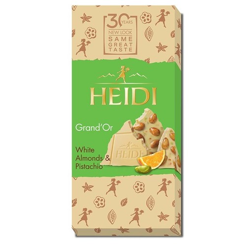 Czekolada biała z migdałami i pistacjami Heidi 100 g