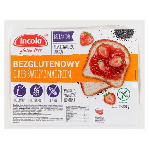 Chleb świeży z maczkiem bezglutenowy Incola 350 g