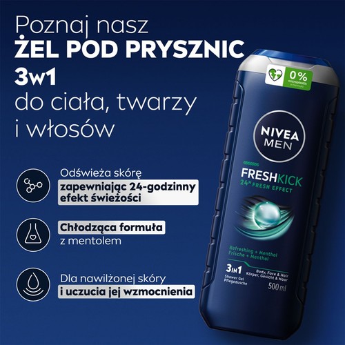 Żel pod prysznic Fresh Kick NIVEA MEN 500 ml