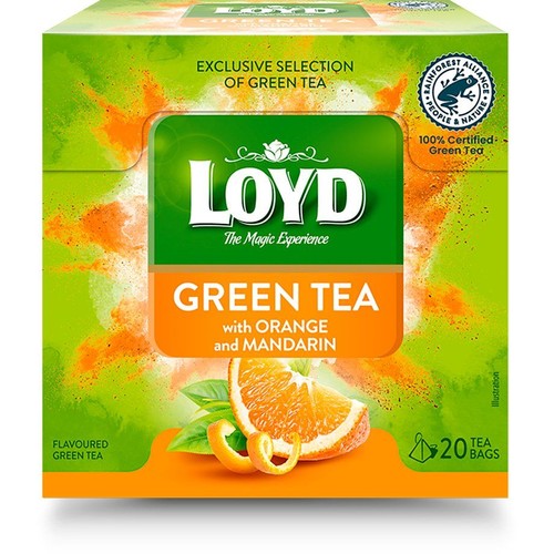 Zielona herbata z pomarańczą i mandarynką  Loyd 20 torebek
