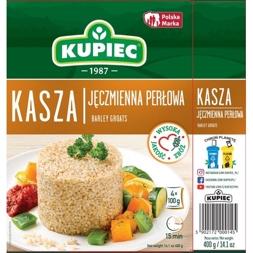 Kasza jęczmienna perłowa Kupiec 4 x 100 g