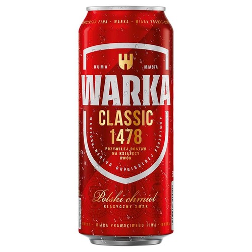 Piwo jasne pasteryzowane alk. 5,2% obj.  Warka 6 x 500 ml