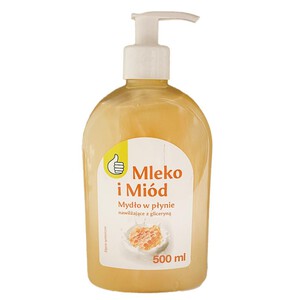 Mydło w płynie nawilżające z gliceryną Mleko i miód Auchan 500 ml
