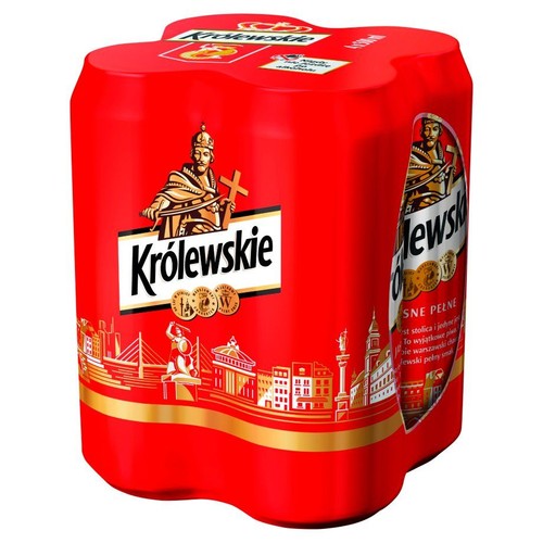 Piwo jasne pasteryzowane alk. 5,2% obj. Królewskie 4 x 500 ml