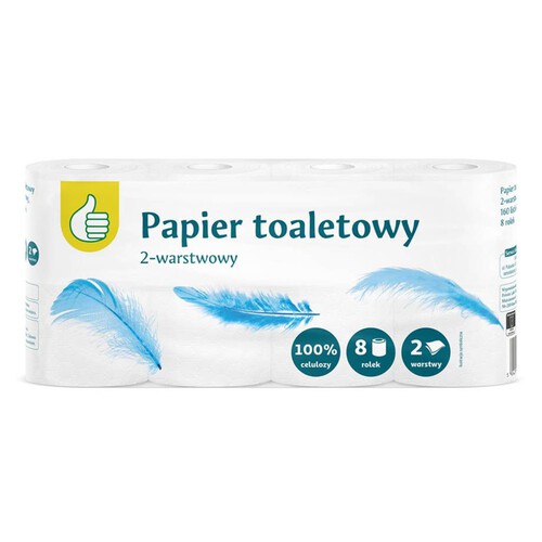 Papier toaletowy 2 warstwowy Auchan 8 rolek