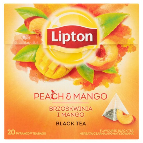 Herbata czarna o smaku brzoskwini i mango Lipton 20 torebek