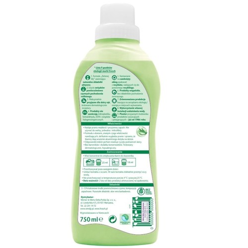 Koncentrat do płukania tkanin - Aloesowy  Frosch 750 ml