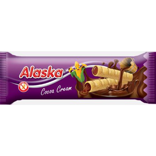 Rurki nadziewane kremem kakaowym bezglutenowe Alaska 18 g