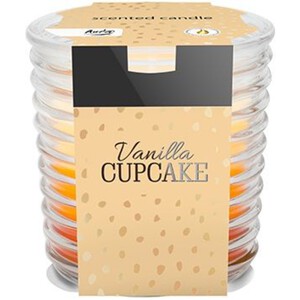 Świeca zapachowa prążkowa Vanilla Cupcake Aura 1 sztuka
