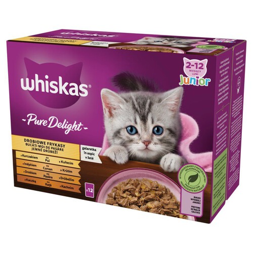 Karma mokra drobiowe smaki dla kociąt Whiskas 12 x 85 g