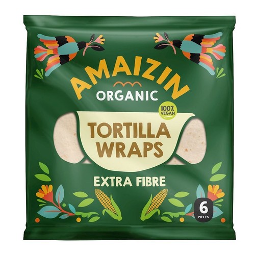 BIO Tortilla Wraps pszenna z otrębami AMAIZIN 240 g