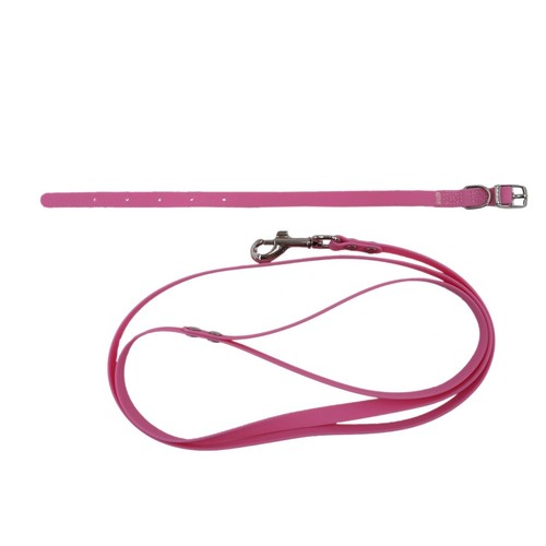 Obroża 17-25 cm + smycz 120 cm różowa Auchan 1 sztuka