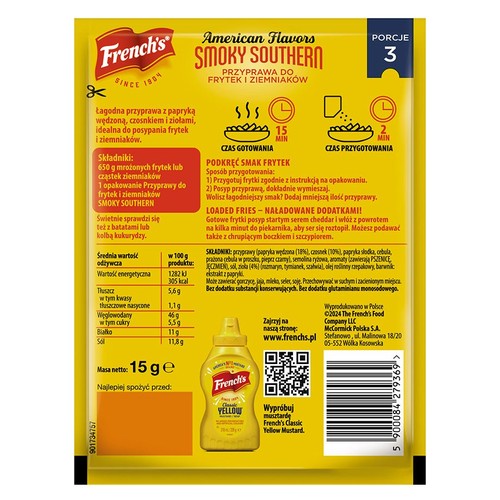 Przyprawa do frytek i ziemniaków Smoky Southern  French's 15 g