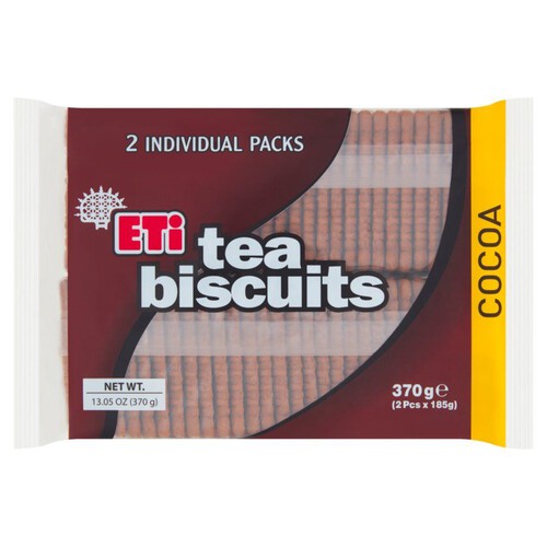 Herbatniki tea biscuits kakaowe Eti 2 x 185 g