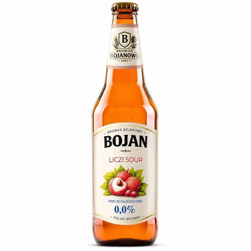 Piwo bezalkoholowe smakowe Liczi Sour alk. 0,0% obj. Bojan 500 ml