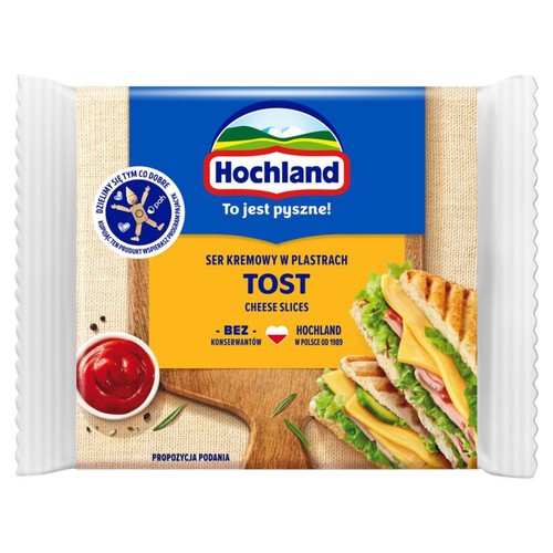 Ser tost kremowy topiony w plastrach Hochland 130 g