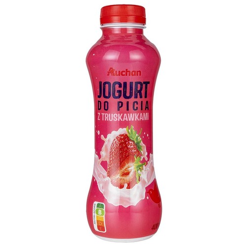 Jogurt do picia z truskawkami Auchan 400 g