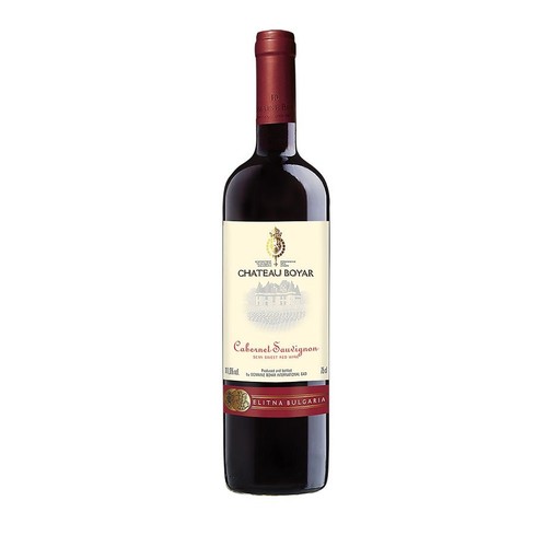 Wino bułgarskie czerwone półsłodkie Cabernet Sauvignon alk. 12,0% obj. Chateu Boyar 750 ml