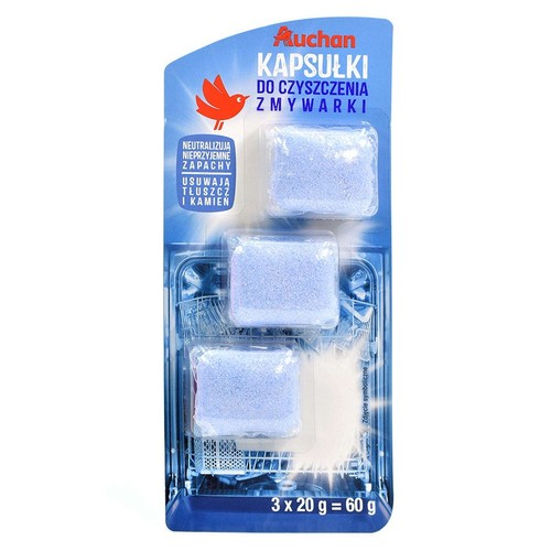 Kapsułki do czyszczenia zmywarki Auchan 3 sztuki