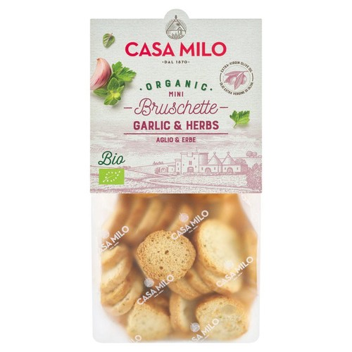 BIO Mini Bruschette z czosnkiem i ziołami Casa Milo 120 g